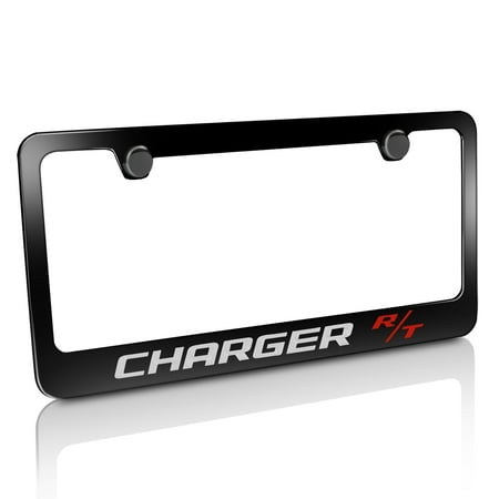 dodge charger r/t black icense plate frame