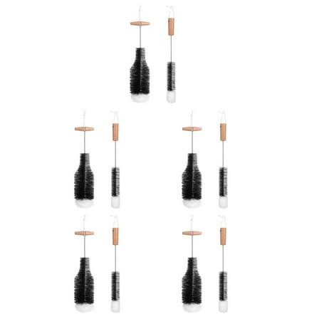 Hemoton 5pcs Premium Stainless Steel Bristle Chimney Cleaning Brush Set, 2-Piece Wood Stove Pipe Cleaner For Fireplace, 15-Inch, Heavy-Duty And For Efficient Soot And Removal