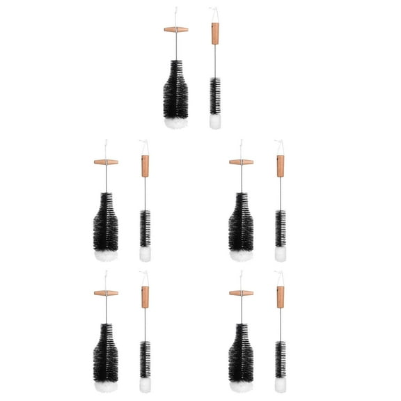 Hemoton 5pcs Premium Stainless Steel Bristle Chimney Cleaning Brush Set, 2-Piece Wood Stove Pipe Cleaner For Fireplace, 15-Inch, Heavy-Duty And For Efficient Soot And Removal