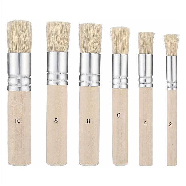 Juego de 6 pinceles de esténcil multitamaño para pintura acrílica, al óleo y acuarela en diversas superficies.