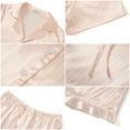 thumbnail image 5 of UVN Pajamas Sets for Women Short Sleeve Button Down Tops and Ruffle Shorts 2 Piece Outfit Satin Silk Pjs Sleepwear Loungewear, 5 of 8