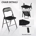 thumbnail image 6 of FlexWave 3-Piece Folding Table and Chair Adult version Set，Includes 1 Square Card Table，with Black Padded Top and 2 Matching Folding Chairs，for Home, Game Night, Picnic, or Party, 6 of 8