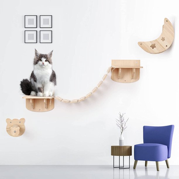 VENIBOBO Cat Shelves Perches Wall Mounted Cat Furniture with Cat