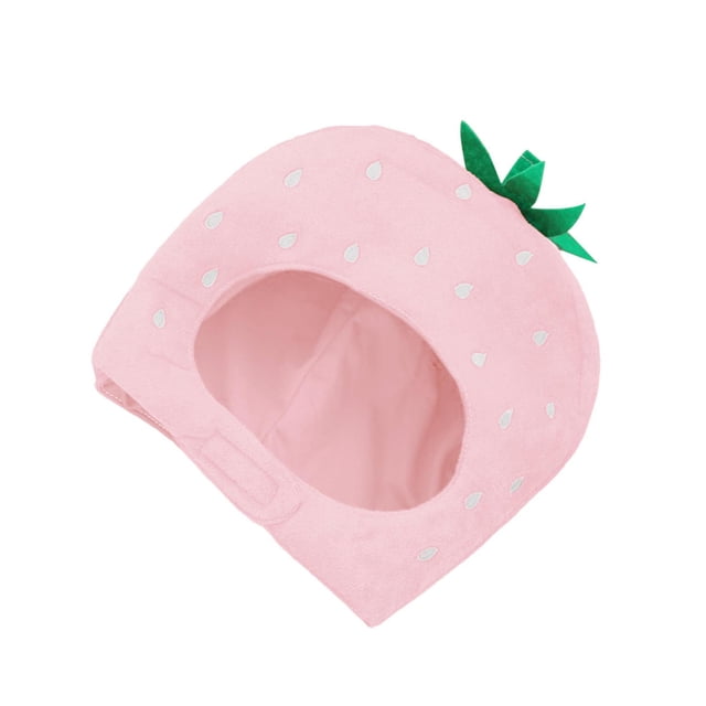 Billuyoard Soft Strawberry Hat Cosplay Headgear Photo Props for Holiday New Year Party Kits de decoración para fiestas Rosa 28x35cm
