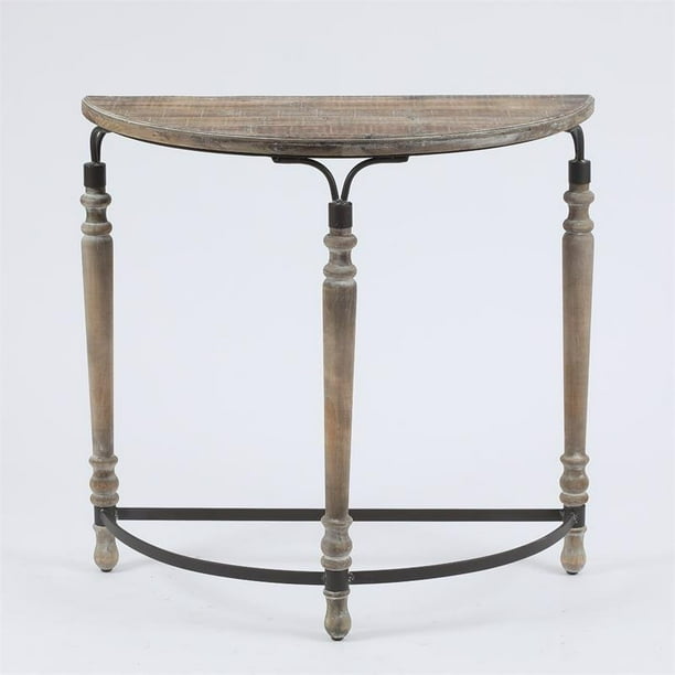 Wood Rustic Half Moon Table