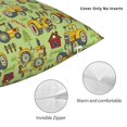 thumbnail image 3 of Pofeuu Cute Tractor Print Double-sided plush pillowcase Square Throw Pillow Covers Pillows Cover for Living Room Bedroom Sofa Couch Cushion Cover（No pillow core）-12"x12", 3 of 7