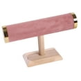 thumbnail image 2 of Escritorio de soporte de pantalla de pulsera de joyas con soporte de con base de madera Organizador de joyería de joyería de estante de almacenamiento Rosa, 2 of 8