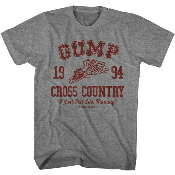 Forrest Gump Cross Country Graphite Heather Adult T-Shirt