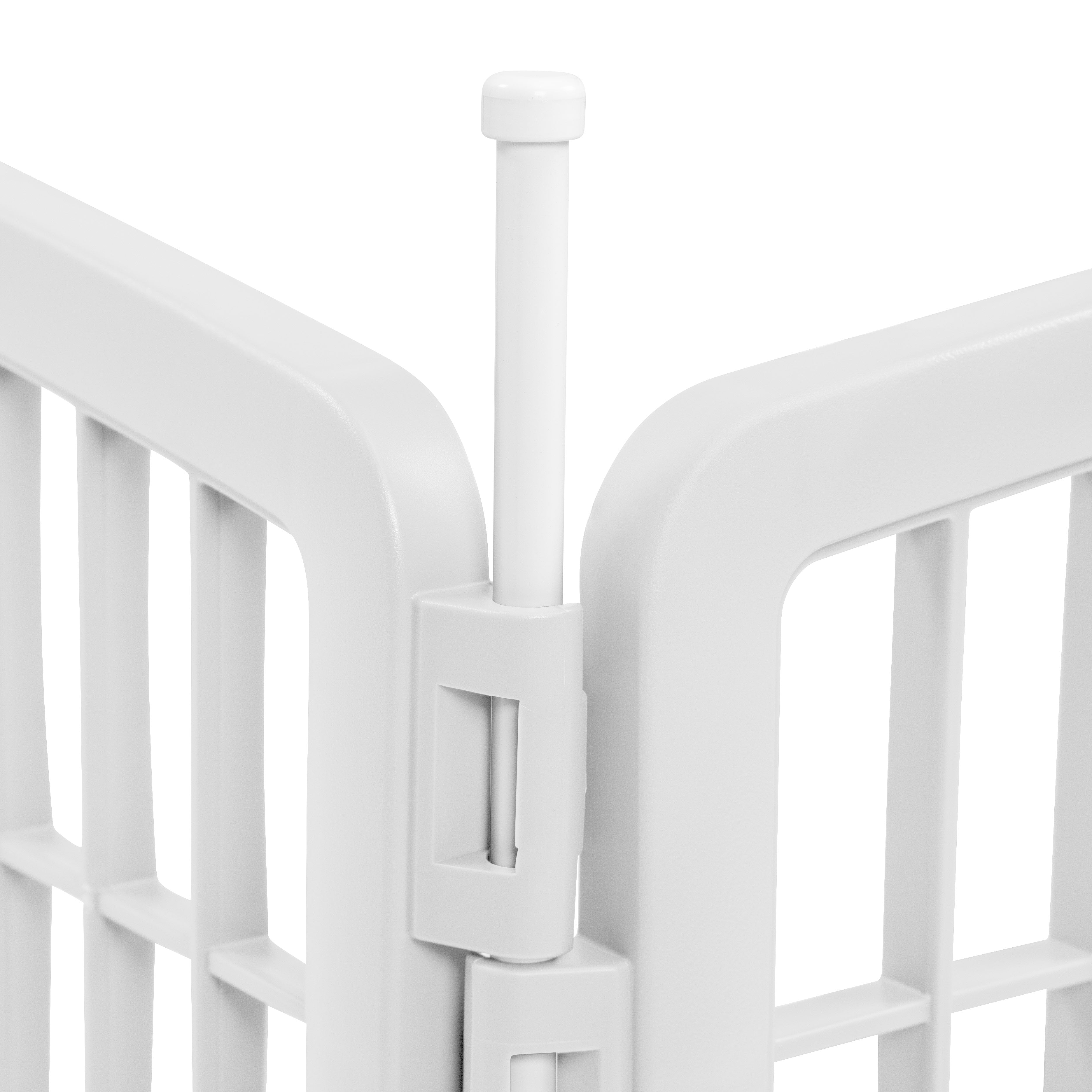 IRIS USA 34'' Pet Playpen 2 Panel Add-On with Connecting Rods, Dog Playpen, Puppy Small Medium Dogs, Heavy-Duty Molded Plastic, Rust-Free, White