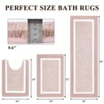 thumbnail image 3 of Findosom 3pcs Bathroom Rugs Set with U-Shaped Mat, Non Slip, Quick Drying, Ultra Soft and Water Absorbent Bath Rug Mat Carpet Machine Washable 20"x32"+20"x59"+U Shape 20"x24" Pink, 3 of 7