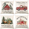 thumbnail image 1 of Housse De Coussin Noel 45x45cm, Lote De 4 Nol Dcoratif Canap En Coton Et Lin Nol Pour Canap Lit Chambre Chaise Jardin-Feliz Decoración Navideña, 1 of 5