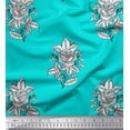 thumbnail image 1 of Soimoi Georgette Viscose Fabric Leaves & Floral Block Print Fabric by The Yard 42 Inch Wide, 1 of 3