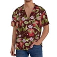 thumbnail image 1 of Fotbe Leaf And Fruit Camisa Estampada de Manga Corta para Hombre, Casual de Verano, Estilo Playero, Sin Arrugas-Medium, 1 of 5