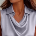 thumbnail image 7 of XuJwPNcy Tank Top for Women Lapel Collar Cowl Neck Satin Tank Tops Dressy Soft Sleeveless Blouse Silk Work Office Outfit, 7 of 7
