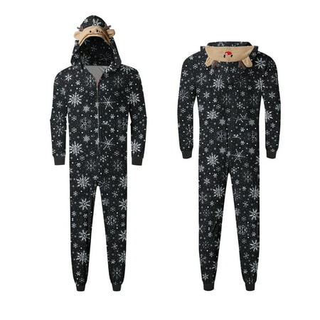 

Family Clothes Comfortable Daddy Sleepwear For Christmas Family Matching Pajamas Cute Big Headed Deer Print Pjs Plaid Long Sleeve Jumpsuit Soft Casusal Holiday Romper