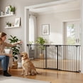 thumbnail image 2 of Collapsible Metal Baby Safety Gate – 29" Tall, Playpen with Lockable Door, Adjustable Portable Pet & Child Barrier for Doors – Black, 3 Panels, 2 of 8