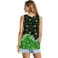 thumbnail image 2 of FUIALDOLG St Patrick Day Clothes Green Leaf Tank Tops for Women Loose Fit Casual Flowy Tank Tops V Neck Vest Love Hearts Music Note Tunic T-shirts Basic Tee Casual Blouse for Holiday Party,S, 2 of 7