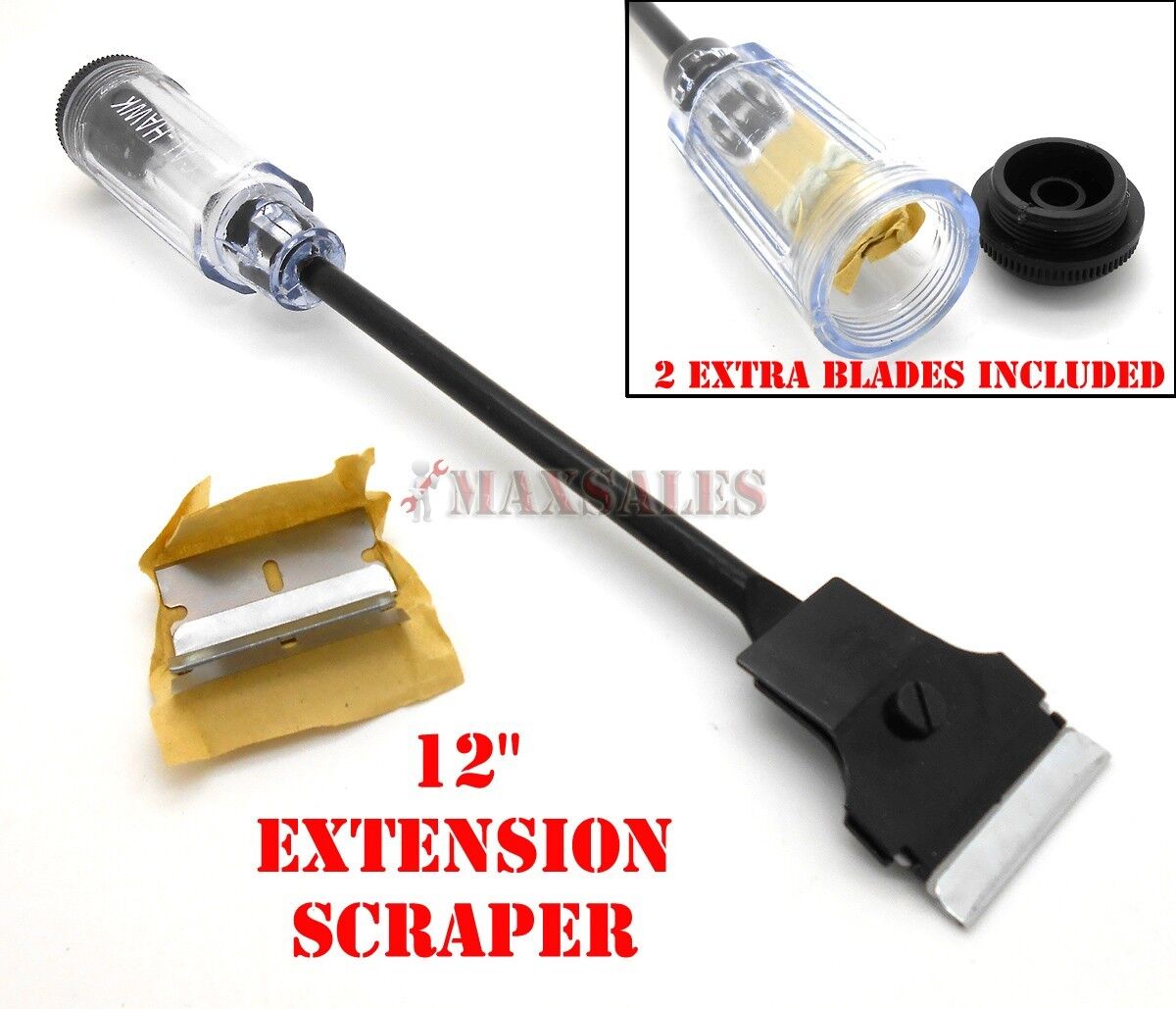 New 12" Long Reach/extension Scraper/ Long Razorblade Scraper