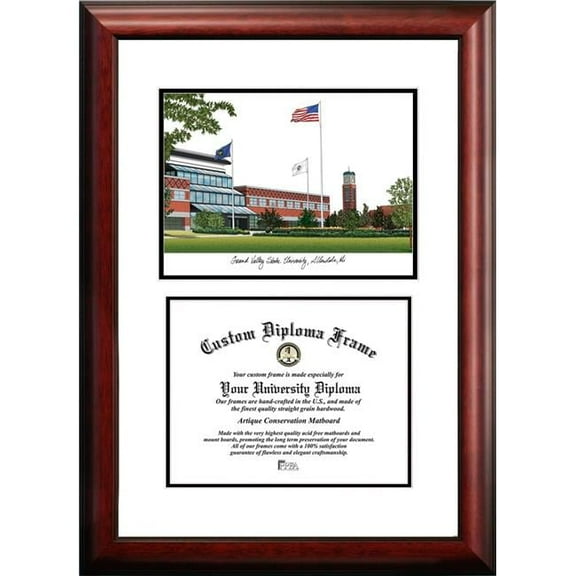 Campus Images MI980V-108 10 x 8 in. Grand Valley State University Scholar Framed Lithograph - Satin Mahogany