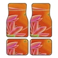 thumbnail image 1 of Honeii Orange Flower Psychedelic Print Car Foot Mat Four-Piece Set - Front & Rear Universal Car Floor Mats for SUVs, Trucks, Sedans, 1 of 7