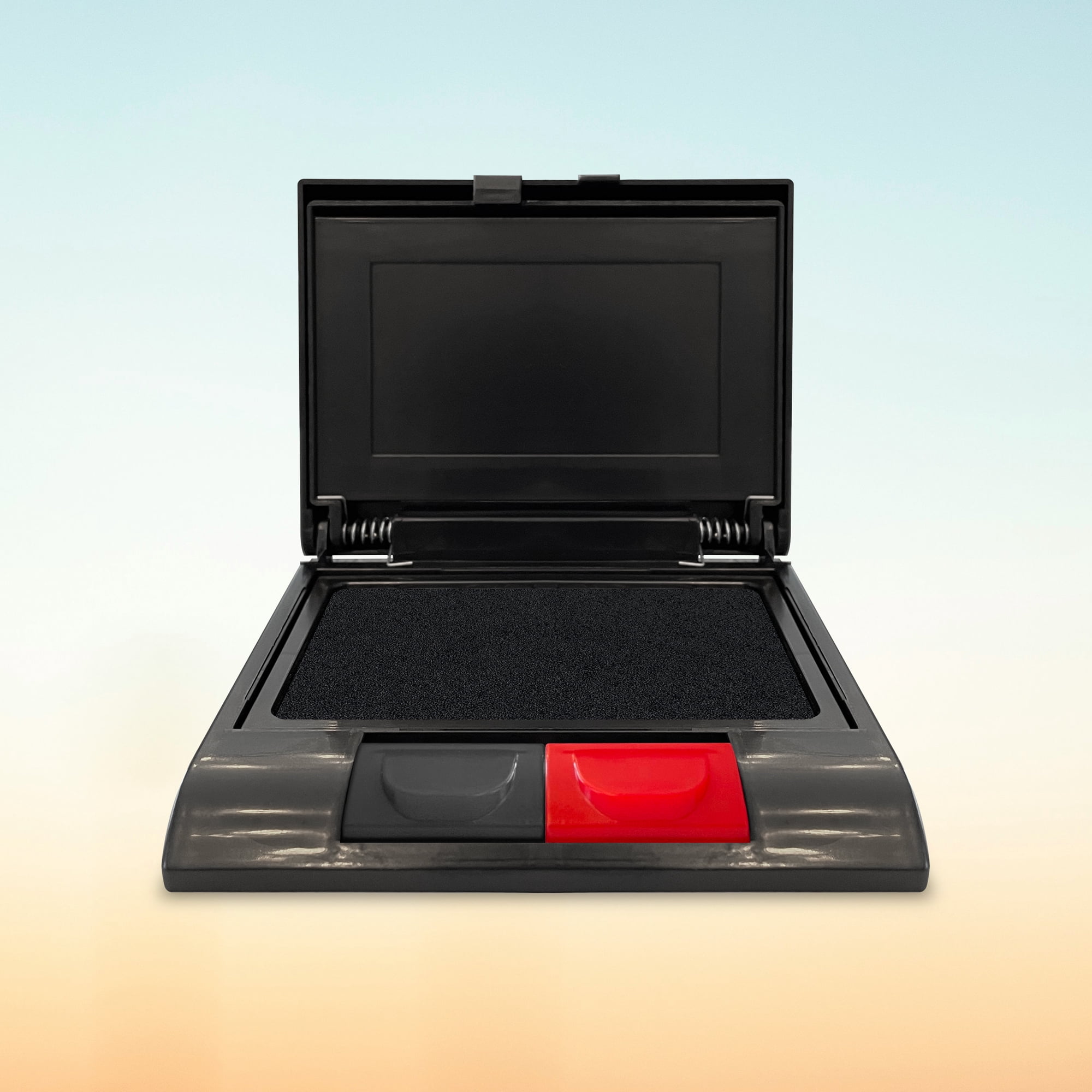Stamp-Ever Traditional Felt Stamp Pads, Red, Black, with Ink Refills