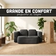 thumbnail image 3 of Sofacama Comprimido 2 plazas 200 x 120 x 68 cm para Sala Plegable Convertible Minimalista Multifuncional Bossa Nuvola Gris, 3 of 14