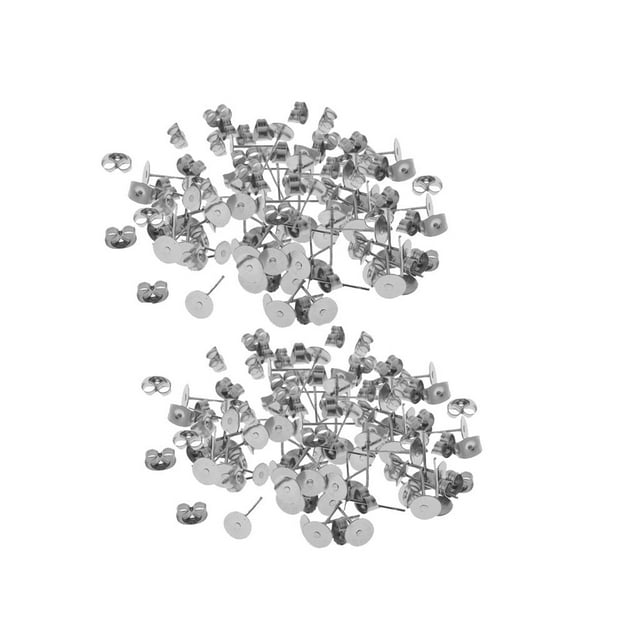 Par Pendient material acero Inoxidable, Almohadilla Plana, Perno Prisionero para oreja, Fabricación de Artesanías de Joyería DIY