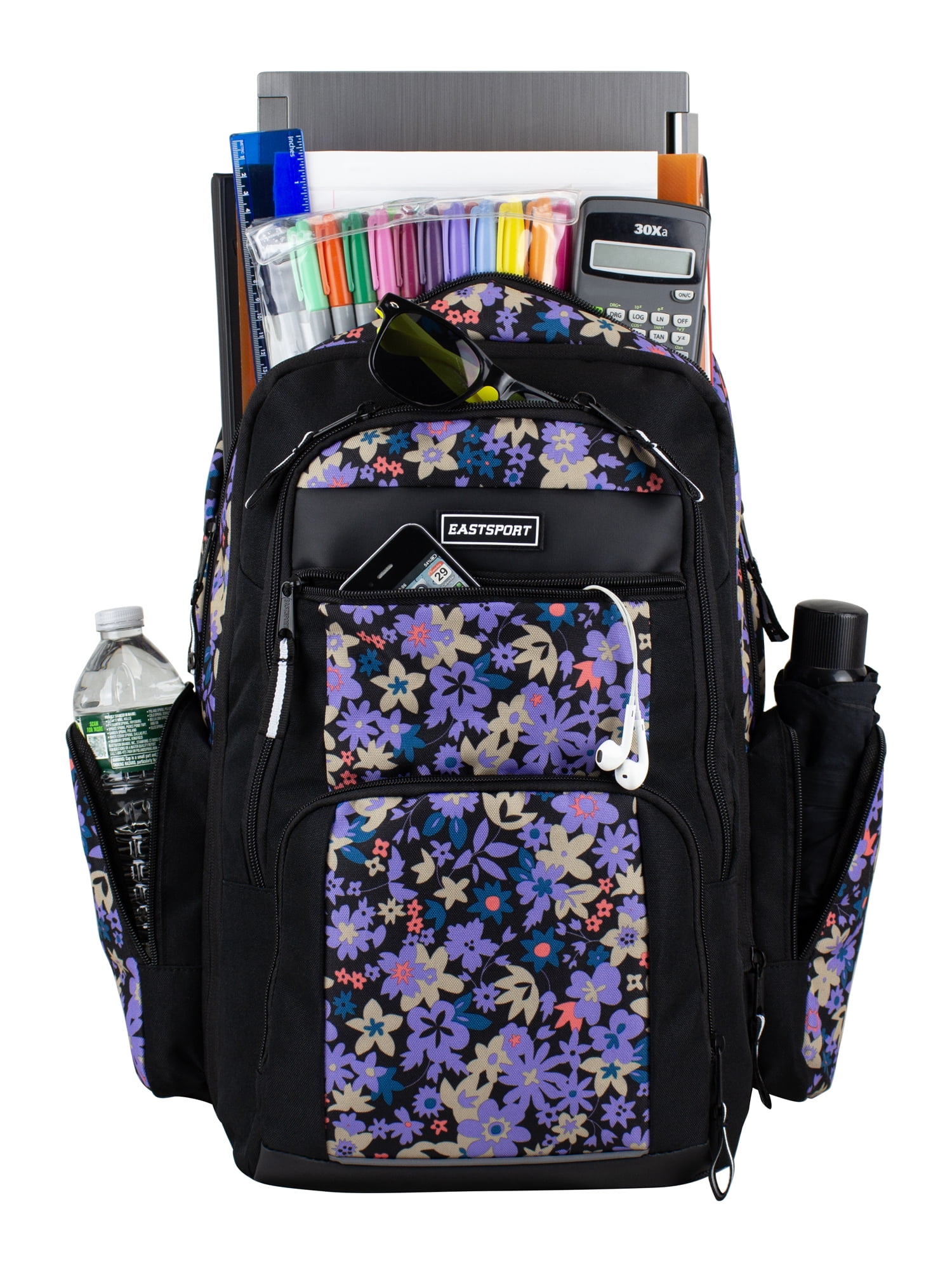 Eastsport Recycled Expandable Raptor Backpack, Deep Ditsy