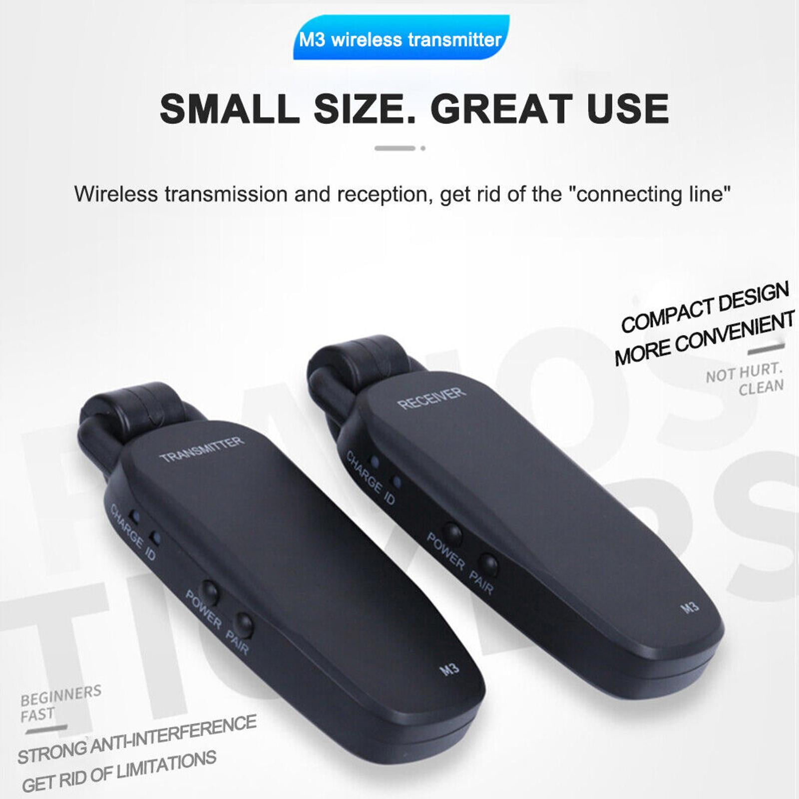 JIAHAOO M3 Guitar Wireless System Transmitter Receiver 50m Range 6.35mm Rotatable Interface Electric Guitars Distortion Free
