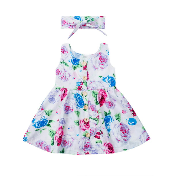 Pudcoco - Pudcoco Toddler Kids Girls Summer Sleeveless Floral Party ...