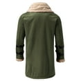 thumbnail image 5 of Mens Welding Jacket Plus Size Zipper Lapel Long Sleeve Padded Thicken Sheepskin Oversized Denim Jacket Men,Army Green,5XL, 5 of 5