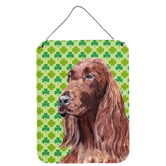 Irish Setter Lucky Shamrock St. Patricks Day Wall or Door Hanging Prints