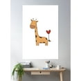 thumbnail image 2 of Cute Giraffe With Heart Balloon Poster Wall Art, Modern Wall Decor For Living Room Bedroom, 8x12 UNFRAMED, 2 of 3