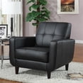 thumbnail image 2 of Bowery Hill Chaise d'Appoint Touffetée en Faux Cuir Noir, 2 of 2