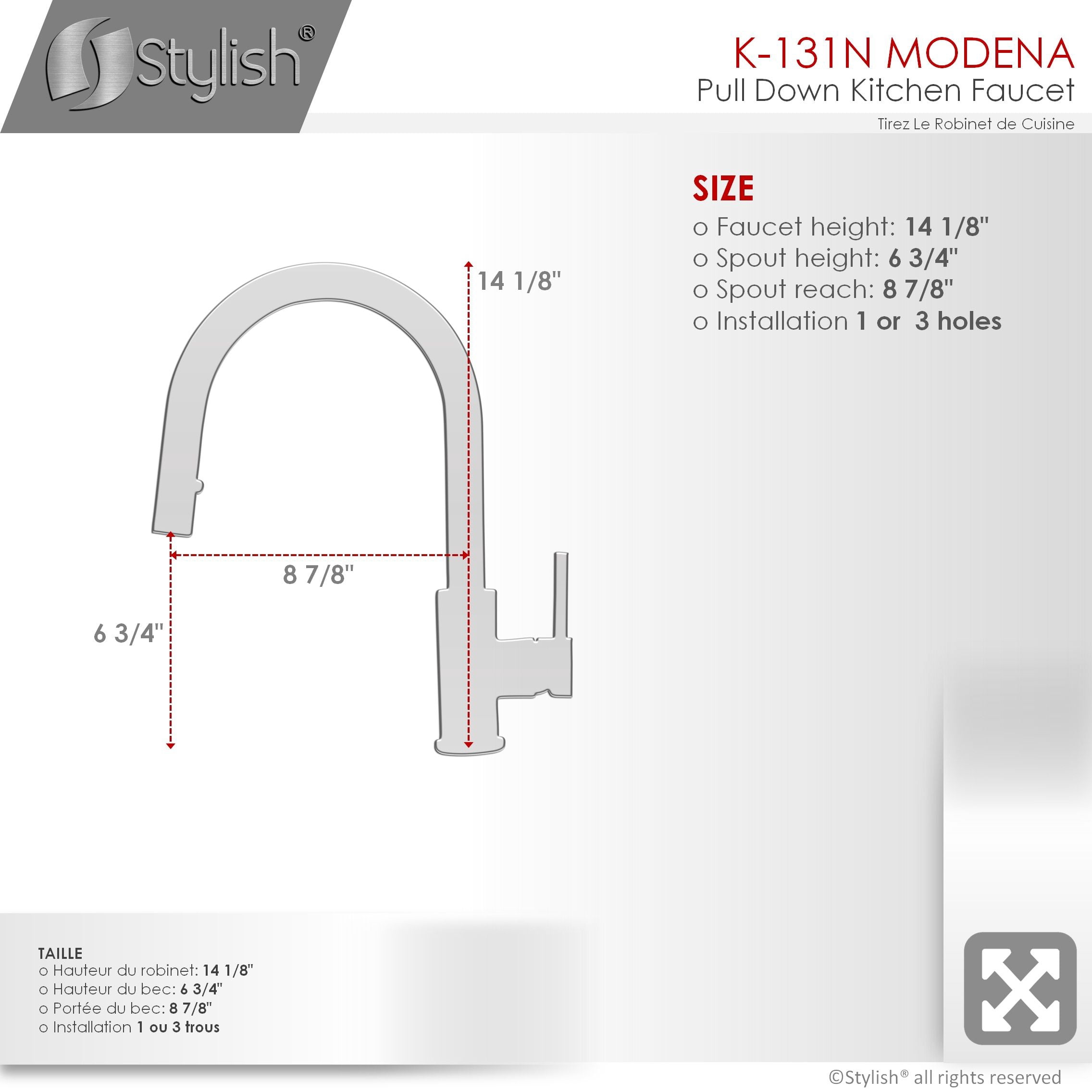 Stylish Ht 14” Matte Black Single Handle Kitchen Faucet with Drinking Water Tap K131NK142N