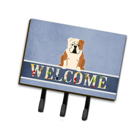 Carolines Treasures BB5706TH68 English Bulldog Fawn White Welcome Leash or Key Holder Triple multicolor