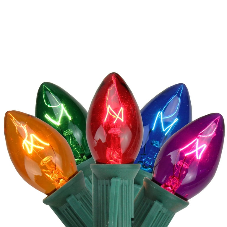 Northlight C7 Christmas String Lights - MultiColor - 24' Green