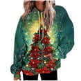 thumbnail image 2 of Craaazy Women's Loose Christmas Printed Long Sleeve Oversized Sweatshirt Xmas Warm Tops with Pockets Gifts, 2 of 7