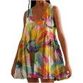 thumbnail image 1 of Qiopertar Robe d'Été Imprimée Décontractée Sans Manches Col en V pour Femmes en Solde Livraison Gratuite à Moins de 5$ jusqu'à 90% de Réduction, 1 of 6