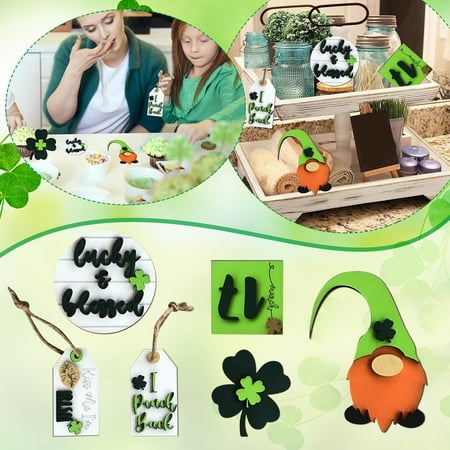 

WANYNG Room Tiered Tray Patrick s Table Rustic For Home Decorations St. Day Items House Decoration Decoration Crafts One Size
