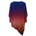 thumbnail image 5 of Clearance Womens Plus Size Long Sleeve Tops Boat Neck Vintage Floral Printed Pullover Casual Loose-Fit Irregular Hem T-Shirts Blouse, 5 of 5