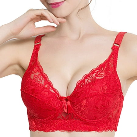 

Inleife Sports Bras for Women Womens Yoga Sports Front Closure Extra-Elastic Breathable Lace Trim Bra Underwear