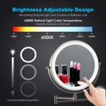thumbnail image 4 of Makeup Mirror Wall Mounted with Lights and Magnification, USB Rechargeable LED Vanity Mirror Extendable 360 Rotation, Round Dual-Sided Bathroom Mirror Shaving Mirror Cosmetic Vanity Mirror 8 Ih, 4 of 7