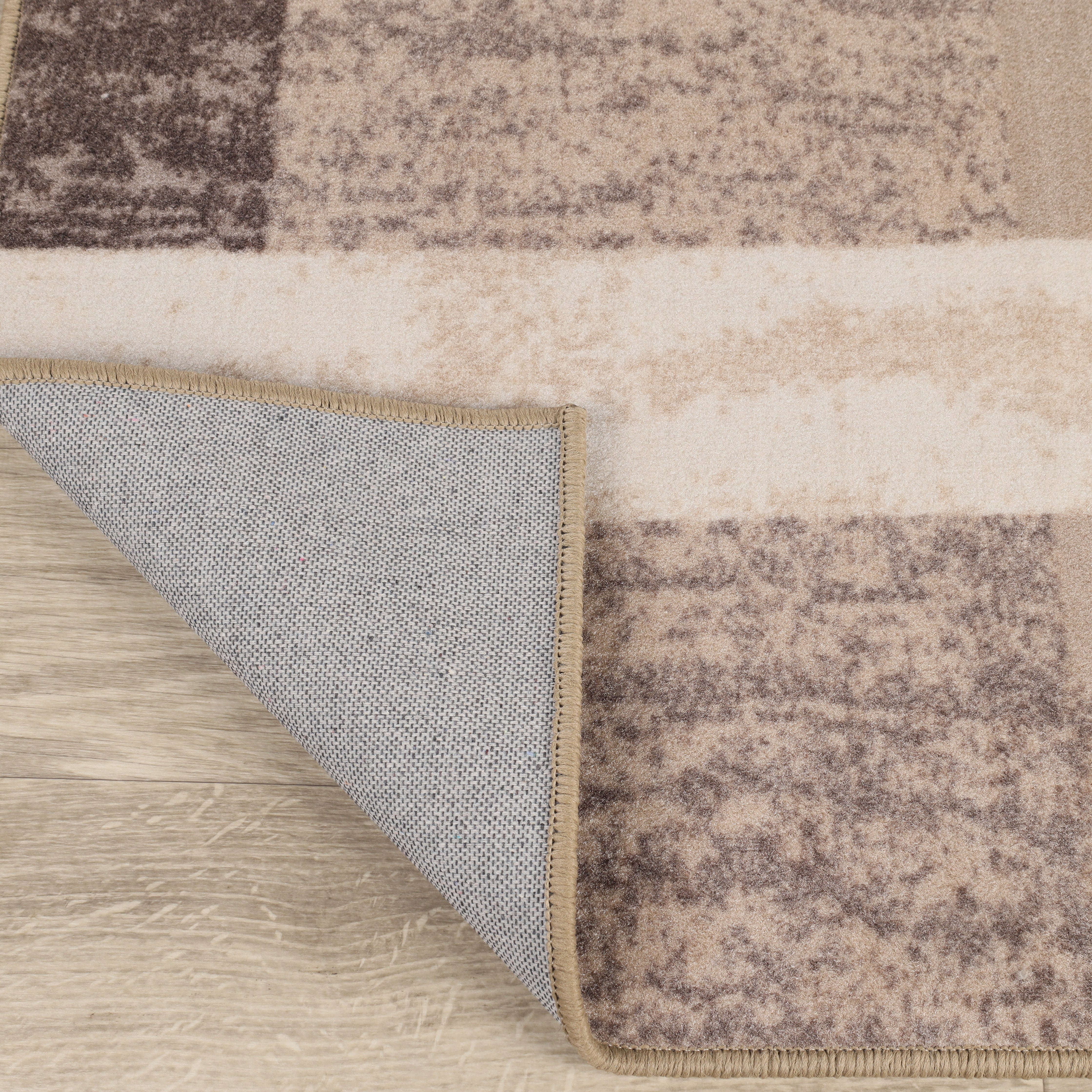 Superior Rockwood Geometric Blocks Washable Indoor Area Rug, 12' x 15', Blue - Taupe
