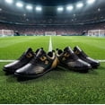 thumbnail image 4 of Men's New Football Shoes, Leather Surface, Waterproof, Anti- and Durable, Casual Sports Shoes, and Comfortable Walking Sneakers for Work, Training, and Outdoor Sports(Black/38), 4 of 8