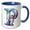 Blue/White, variant on 3drose, Cute Astronaut Monogram Initial P, 11oz Two-tone Blue Mug