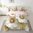 thumbnail image 2 of Homewish Romantic Valentine'S Day 7-Piece Twin Bedding Sets,Chic Flower Floral Bedding Comforter Set,Gold White Sheet Sets For Adult,Super Cozy Room Decor Reversible, 2 of 8
