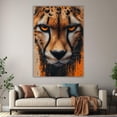thumbnail image 6 of Mudket Framed Abstract Cheetah Canvas Wall Art, Orange and Black Wildlife Print Wall Decor, Ready to Hang for Men Office - 12"L x 8"W, 6 of 10