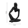 thumbnail image 3 of GUOOL Abstract Sculpture Handmade Resin Thinking Man Home r rative Figure Hand Black Right, 3 of 9