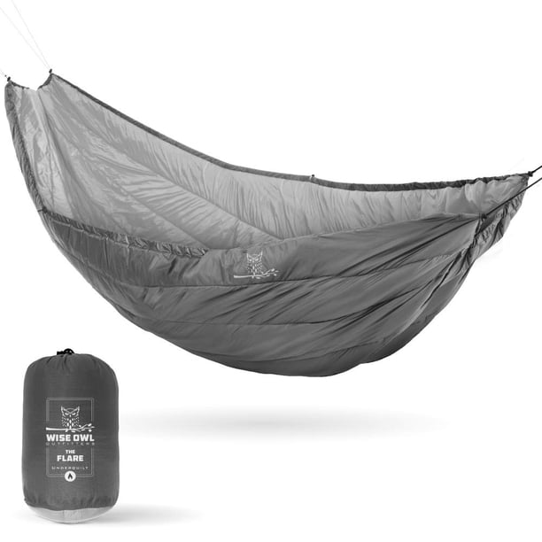 Wise Owl Outfitters Colcha para Hamaca para Hamaca de Camping - Colcha sintética aislada para Hamacas Individuales y Dobles Gris